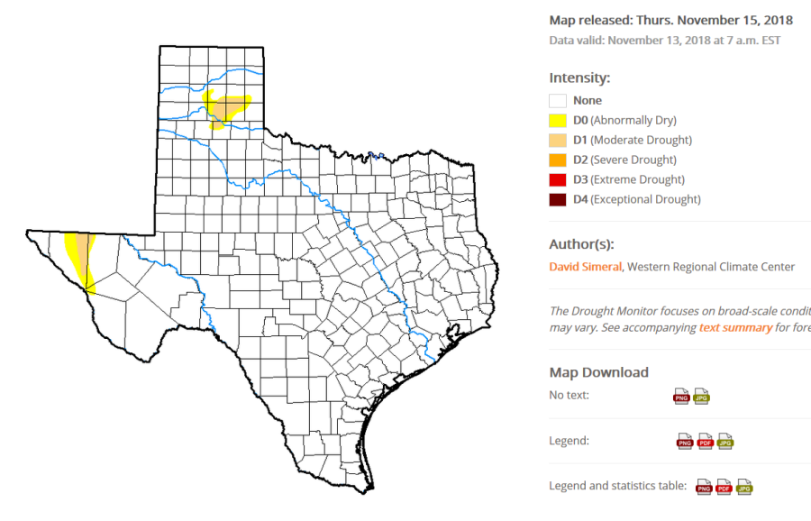 Deserts & Droughts: Texas drought map