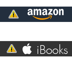 Amazon and Apple iBooks buttons with warning icons